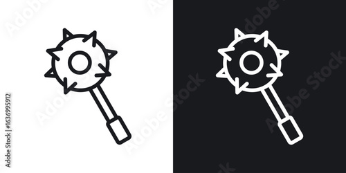 Mace vector icon. Design graphic in outline style illustration.