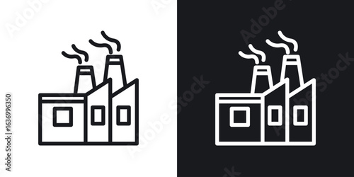 Industry vector icon. Design graphic in outline style illustration.