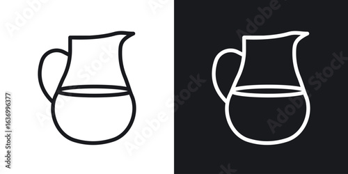 Jug vector icon. Design graphic in outline style illustration.
