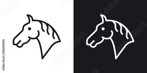 Horse vector icon. Design graphic in outline style illustration.