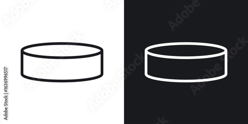 Hockey puck vector icon. Design graphic in outline style illustration.