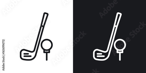 Golf club vector icon. Design graphic in outline style illustration.