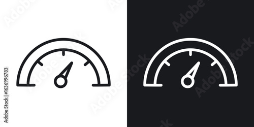 Gauge vector icon. Design graphic in outline style illustration.