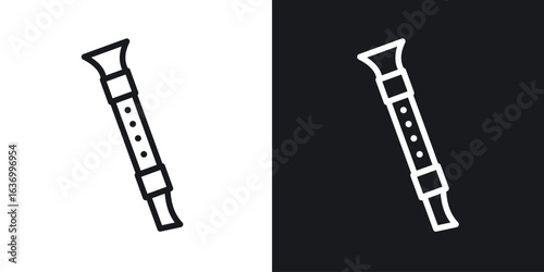 Flute vector icon. Design graphic in outline style illustration.