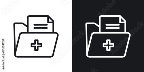 File medical vector icon. Design graphic in outline style illustration.
