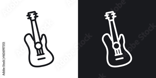 Electric Guitar vector icon. Design graphic in outline style illustration.