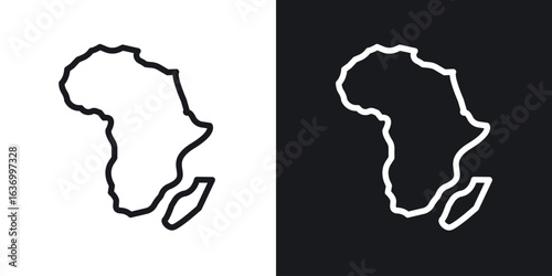 Earth africa vector icon. Design graphic in outline style illustration.