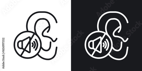 Ear deaf vector icon. Design graphic in outline style illustration.