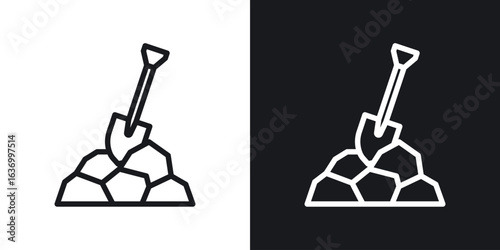 Digging vector icon. Design graphic in outline style illustration.