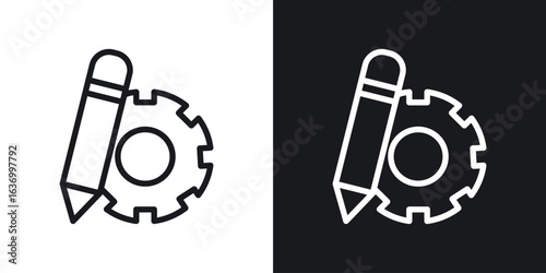 Customize settings vector icon. Design graphic in outline style illustration.