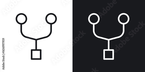 Code Fork vector icon. Design graphic in outline style illustration.