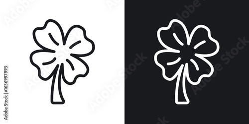 Clover vector icon. Design graphic in outline style illustration.