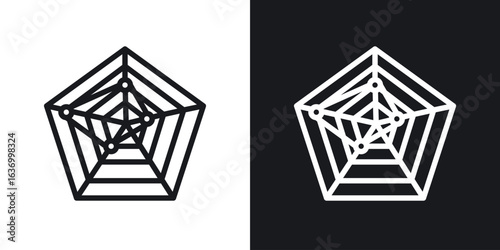 Chart-radar vector icon. Design graphic in outline style illustration.