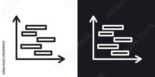 Chart gantt vector icon. Design graphic in outline style illustration.
