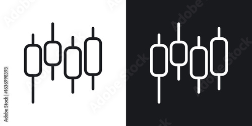 Chart candlestick vector icon. Design graphic in outline style illustration.