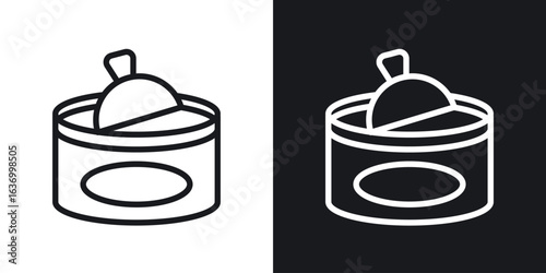 Canned food vector icon. Design graphic in outline style illustration.