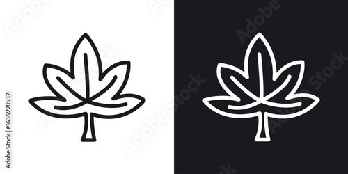 Cannabis vector icon. Design graphic in outline style illustration.