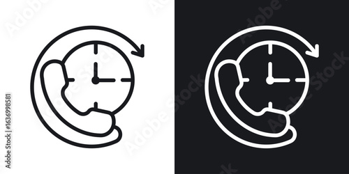 Call duration vector icon. Design graphic in outline style illustration.