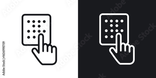 Braille vector icon. Design graphic in outline style illustration.