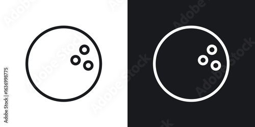 Bowling ball vector icon. Design graphic in outline style illustration.