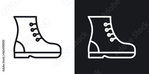 Boot vector icon. Design graphic in outline style illustration.