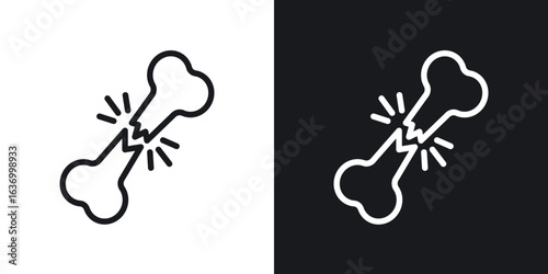 Bone break vector icon. Design graphic in outline style illustration.