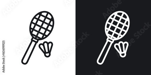 Badminton vector icon. Design graphic in outline style illustration.