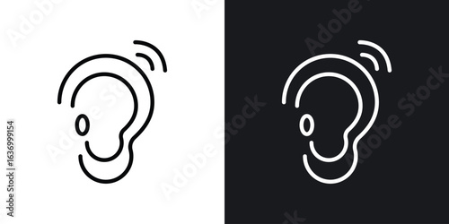 Assistive listening systems vector icon. Design graphic in outline style illustration.