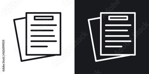Assignment vector icon. Design graphic in outline style illustration.