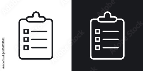 Clipboard vector icon. Design graphic in outline style illustration.