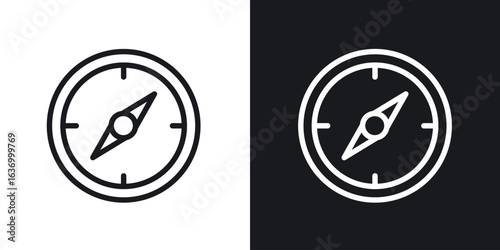 Compass vector icon. Design graphic in outline style illustration.
