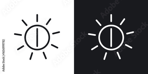Brightness vector icon. Design graphic in outline style illustration.
