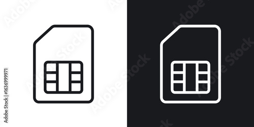 Sim card vector icon. Design graphic in outline style illustration.