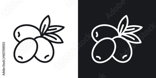 Olive vector icon. Design graphic in outline style illustration.