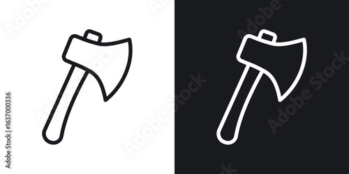 Axe vector icon. Design graphic in outline style illustration.