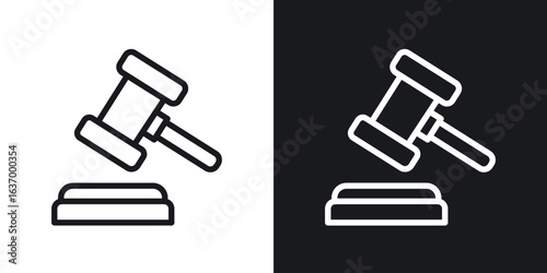 Auction vector icon. Design graphic in outline style illustration.