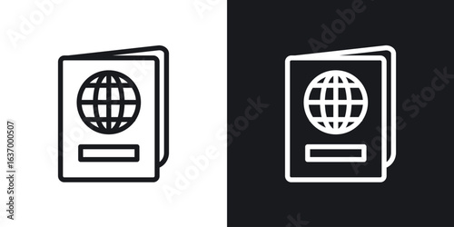 Passport vector icon. Design graphic in outline style illustration.