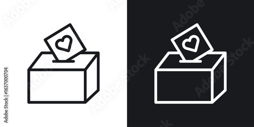 Donation Box vector icon. Design graphic in outline style illustration.