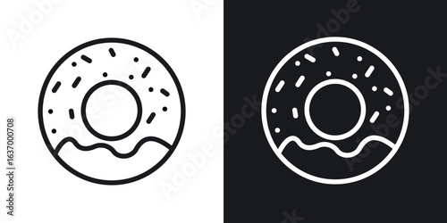 Donut vector icon. Design graphic in outline style illustration.