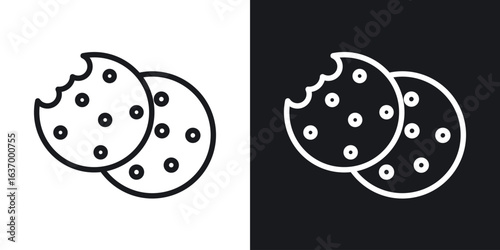 Cookie vector icon. Design graphic in outline style illustration.