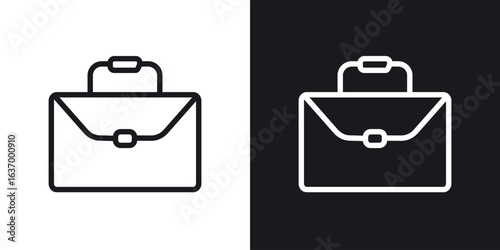 Briefcase vector icon. Design graphic in outline style illustration.