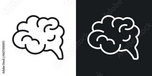 Brain vector icon. Design graphic in outline style illustration.