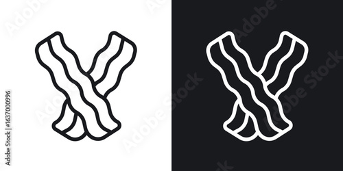 Bacon vector icon. Design graphic in outline style illustration.