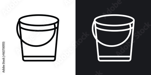 Bucket vector icon. Design graphic in outline style illustration.