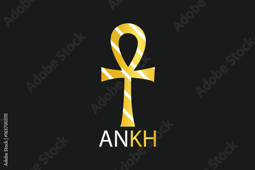 Golden Egyptian Ankh symbol design representing life, eternity, and ancient culture. Perfect for luxury branding, jewelry, history, and spiritual art projects.