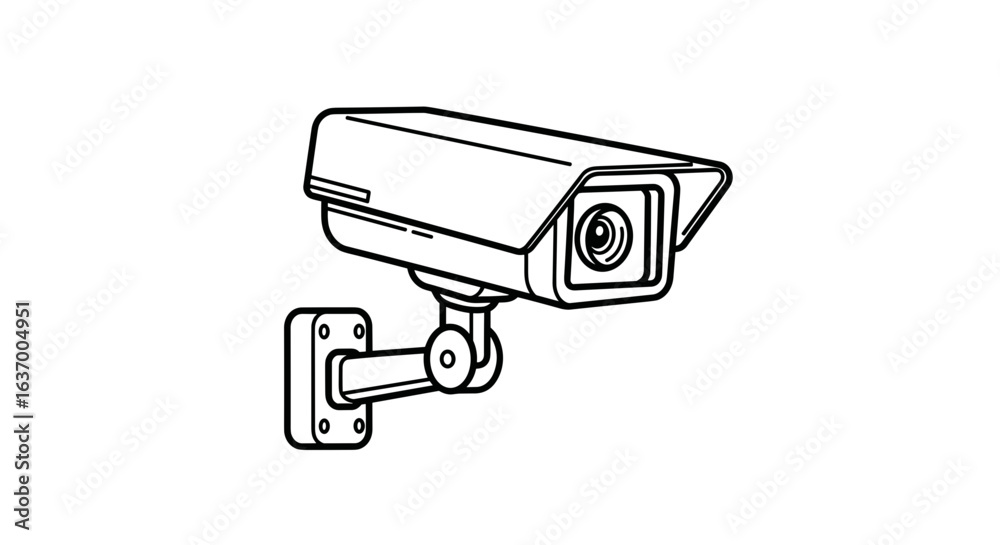 Security camera in minimalistic outline style on white background smart home icon Security camera in minimalistic outline style on white background smart home icon