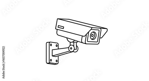 Security camera illustration in line art style on white background  smart home icon