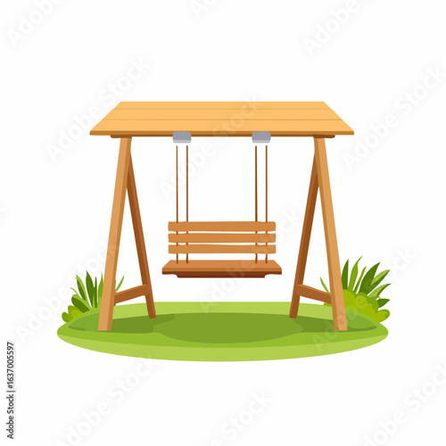 Holzschaukel für den Garten