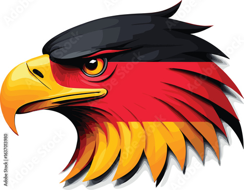Germany Flag Eagle Head Illustration