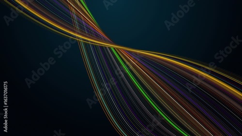 Fantastic video animation with stripe wave object in slow motion, 4096x2304 loop 4K